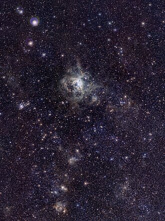 Image of 30 Doradus taken by ESO's VISTA. This nebula has a visual magnitude of 8.