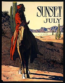 Sunset, July 1904, art by Maynard Dixon