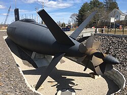 USS Albacore, the first submarine to use an x-rudder in practice, now on display in Portsmouth, New Hampshire