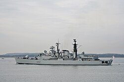 Liverpool departing from Portsmouth Naval Base, 21 September 2009.
