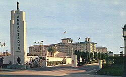Ambassador Hotel entrance gate in 1959
