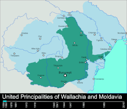 Animated map depicting the territorial changes of Romania from 1859 to 2010