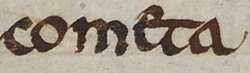 A comet was mentioned in the Anglo-Saxon Chronicle and by the Venerable Bede in the year 729 CE.[13][14]
