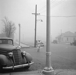 Dust storm in Amarillo, Texas. FSA photo by Arthur Rothstein (1936)