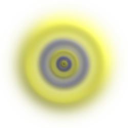 Transparent cloud view of a computed 6s (n = 6, ℓ = 0, m = 0) hydrogen orbital. The s orbitals, though spherically symmetric, have radially placed wave-nodes for n > 1. Only s orbitals invariably have a center anti-node; the other types never do.