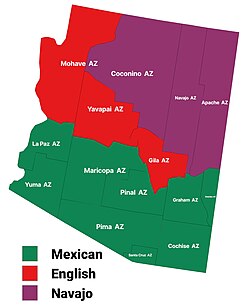 Largest alone or in any combination ethnic origin by county in Arizona, per the 2020 census