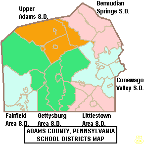 Map of Adams County school districts