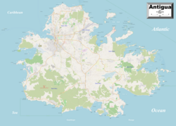 Enlargeable, detailed map of Antigua