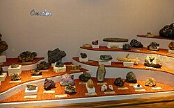 Oxide mineral exhibit at the Museum of Geology in South Dakota