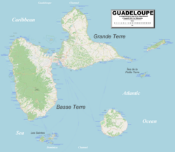Detailed map of Guadeloupe
