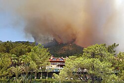 Fire Demon looking over the ridge in Marmaris in 2021