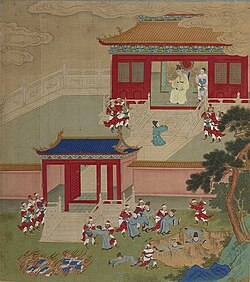 Killing the Scholars and Burning the Books, anonymous 18th century Chinese painted album leaf