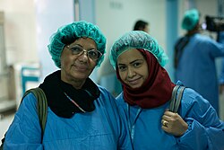 Working with children. Al Sabeen Hospital, Sanaa