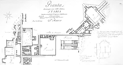 Plan of part of the town of Stabiae, (Villa San Marco top right)