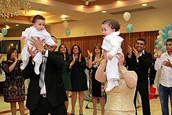 Coptic children wearing traditional circumcision costumes