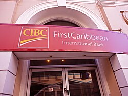 CIBC FirstCaribbean International Bank branch in Bridgetown, Barbados.