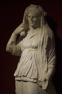 Roman statue of Selene, marble 2nd century AD, Museum of Antalya.
