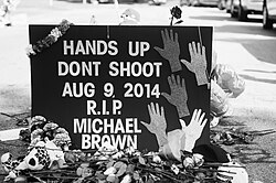 A makeshift memorial placed during protests