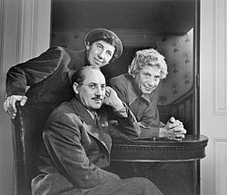 The Marx Brothers (clockwise from bottom: Groucho, Chico, and Harpo) by Yusuf Karsh, 1946