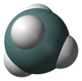 Space-filling model of the germane molecule
