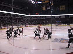 A minor league hockey game being played at Bakersfield's Dignity Health Arena