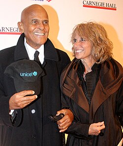 Belafonte with third wife Pamela Frank in April 2011