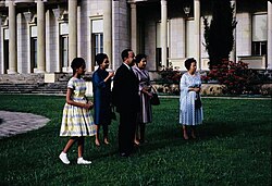 His son Prince Asfaw Wossen and other members of the Royal Family of Ethiopia