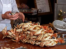 Dungeness crab ready to eat at Fisherman's Wharf in San Francisco