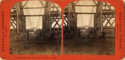 Saul Davis (act. 1860s–1870s), New Suspension Bridge, Niagara Falls, Canada, c. 1869, albumen print stereograph, Department of Image Collections, National Gallery of Art Library, Washington, DC