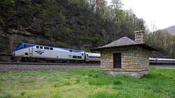 Amtrak's Pennsylvanian on Horseshoe Curve in Logan Township