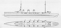 Plan and profile drawing of Quarto