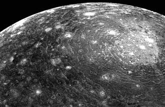 Valhalla Basin on Jupiter's moon Callisto, taken by Voyager 1