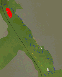 Movements of the 7th CavalryA: Custer B: Reno C: Benteen D: Yates E: Weir