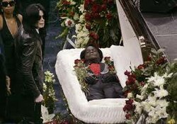 The public funeral in Augusta, Georgia, with Michael Jackson attending