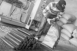 Rice hulls can be pressed into logs for use in cooking fires instead of wood.