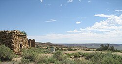 Abandoned house and view from Oraibi village