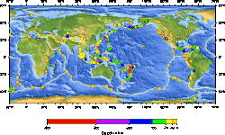 Earthquakes around the world from April 23 to May 23, 2010