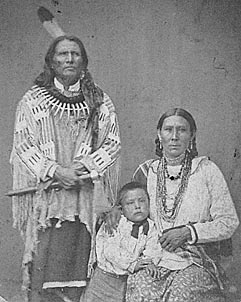 Standing Bear, Zazette Primeaux Bear, and child