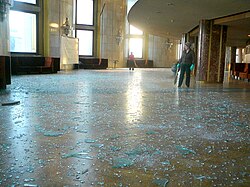 Damage caused by a meteor shock wave