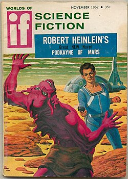 Heinlein's novel Podkayne of Mars was serialized in If, with a cover by Virgil Finlay.