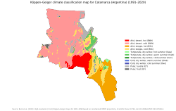 Köppen–Geiger climate classification map for Catamarca
