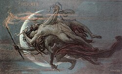 Hekate, pastel on paper by Maximilian Pirner, 1901