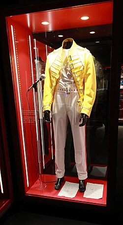 Mercury's yellow military jacket (one of three designed by Diana Moseley) worn during the 1986 Magic Tour