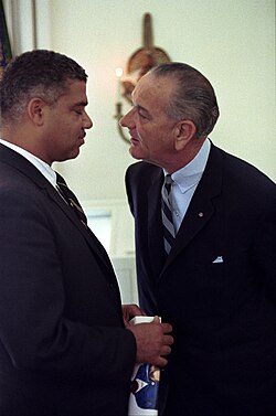 Young receives "The Treatment" from President Johnson (1966)