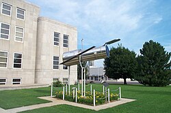 One-quarter scale model at the courthouse in Marshfield, Missouri, a hometown of Edwin Hubble