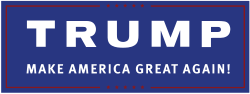 Trump campaign logo during the primaries and prior to selection of Mike Pence as running mate