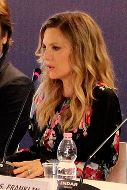 Pfeiffer speaking at an event for Mother! at the 2017 Venice Film Festival