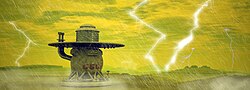 Artist's impression of Venera 10 lander on Venus's surface