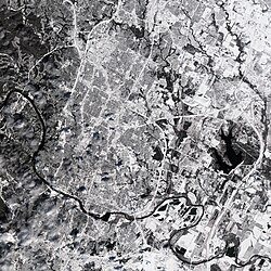 Austin covered in snow on February 15, 2021. Photo from ESA.