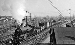 Feltham marshalling yard (1918–1969) seen here in 1958.